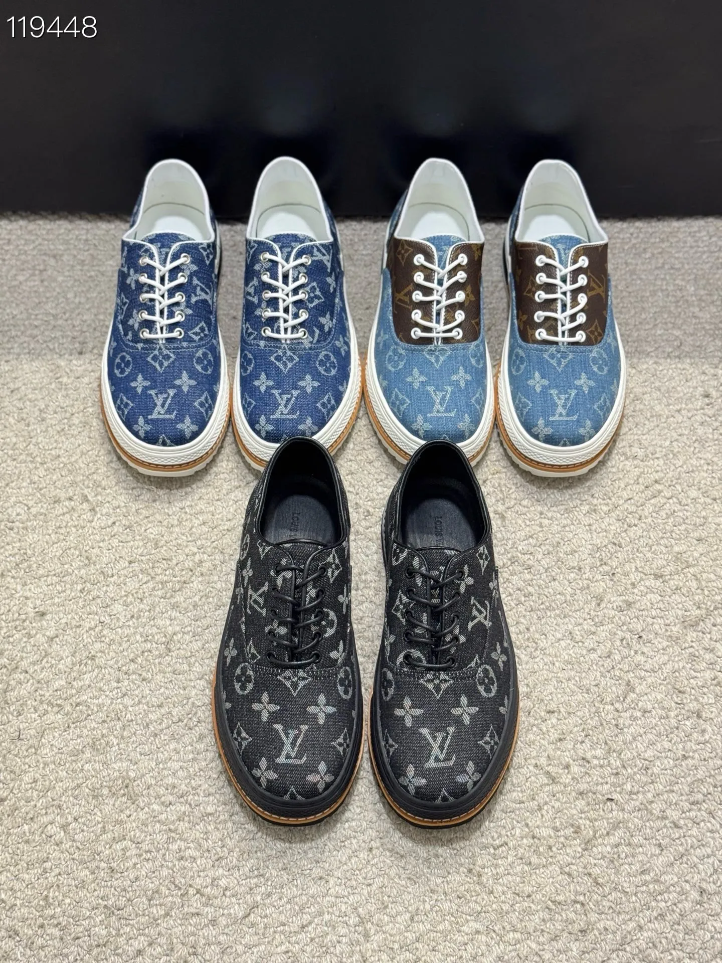Men's shoes 💰400 [New style] 🌂🌂Top original order - Louis Vuitton®️ Trendy and fashionable yet low-key men's casual shoes, LV special fabric pattern on the upper, comfortable and breathable, sheepskin lining, original rubber outsole, 3 colors available ~ a must-have for sportsmen. Size: 38-44 (45 customized